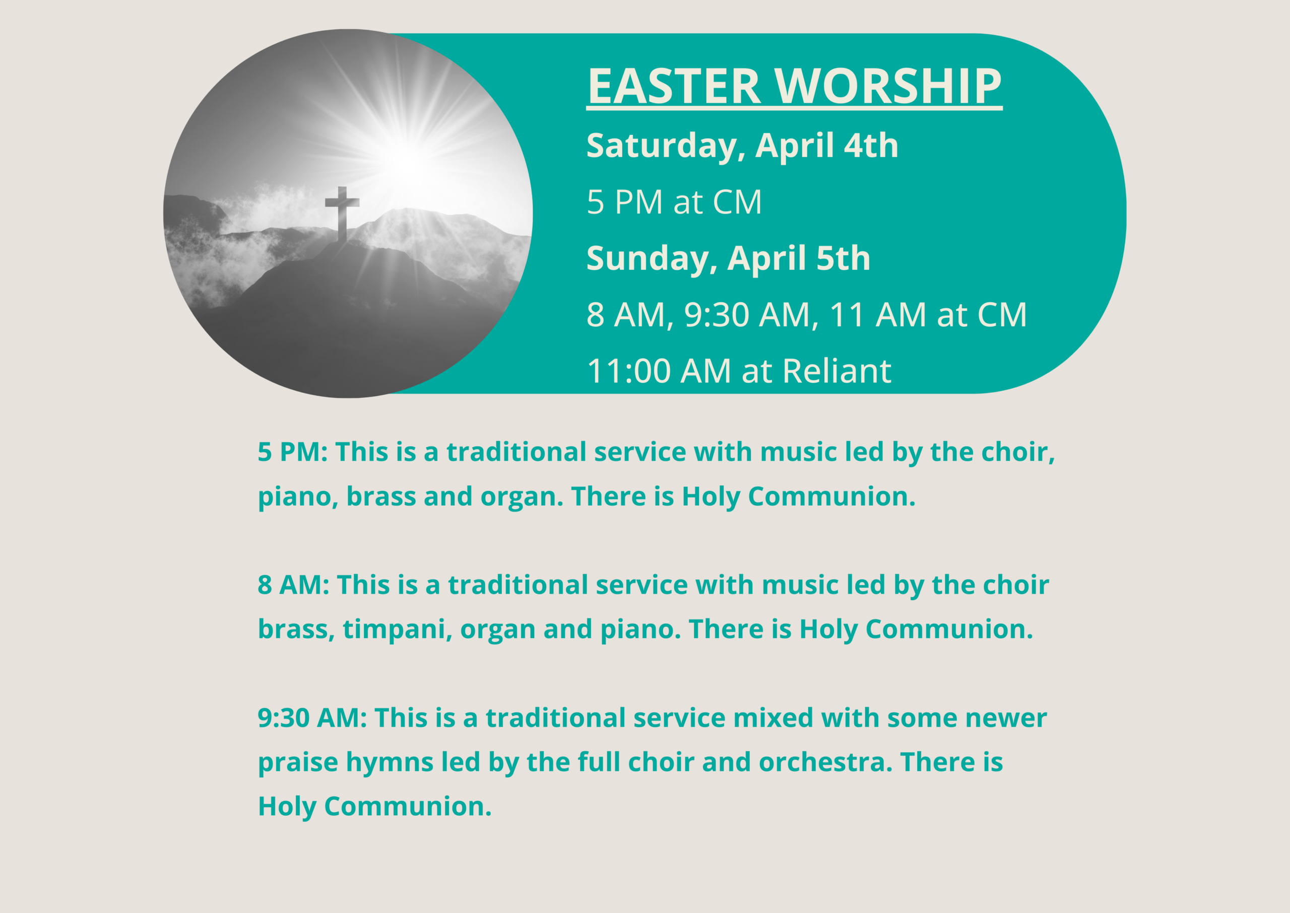 Holy Week Schedule