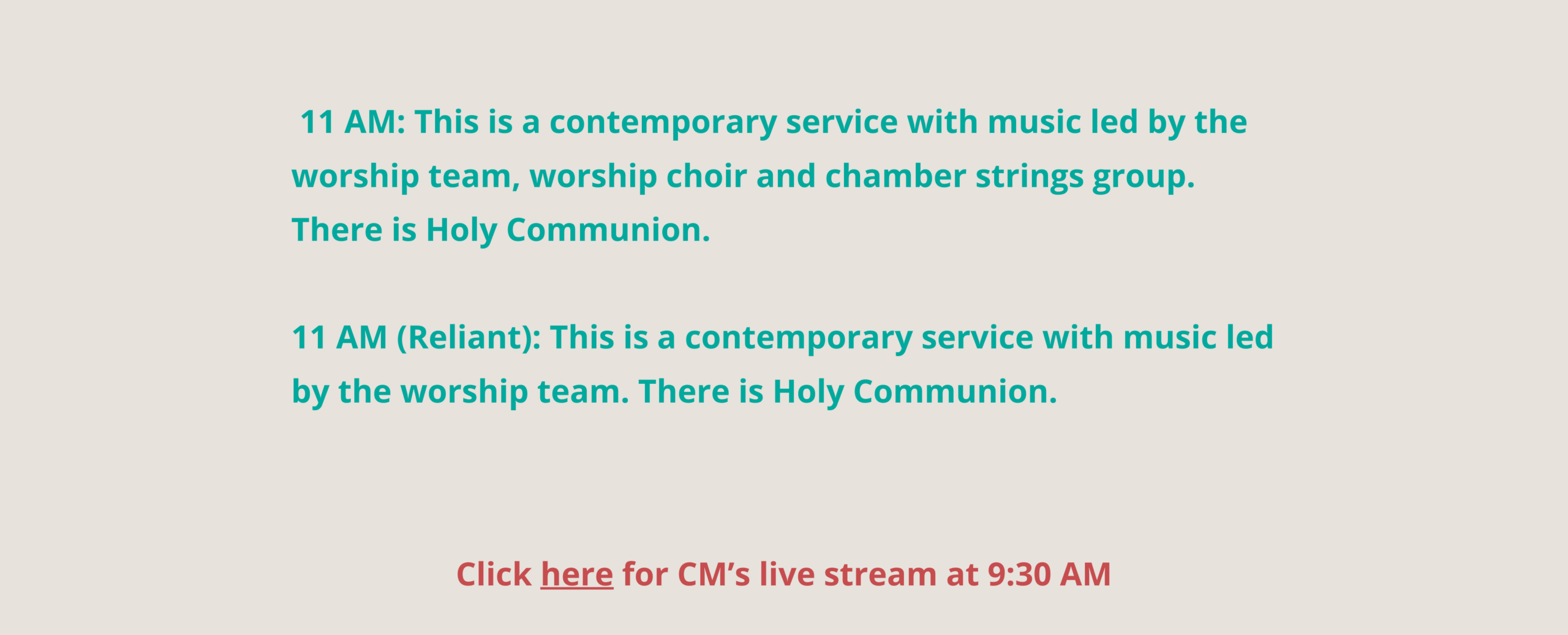 Holy Week Schedule